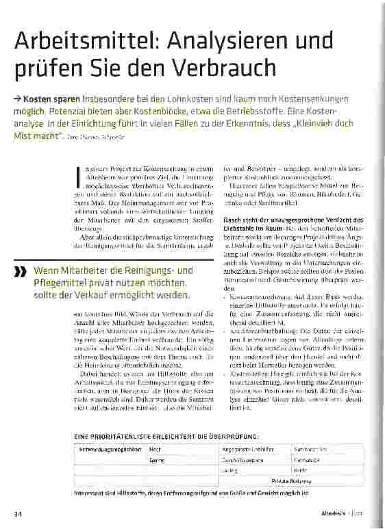 Vorschauseite 1: Arbeitsmittel: Analysieren und prüfen Sie den VerbrauchKosten sparen