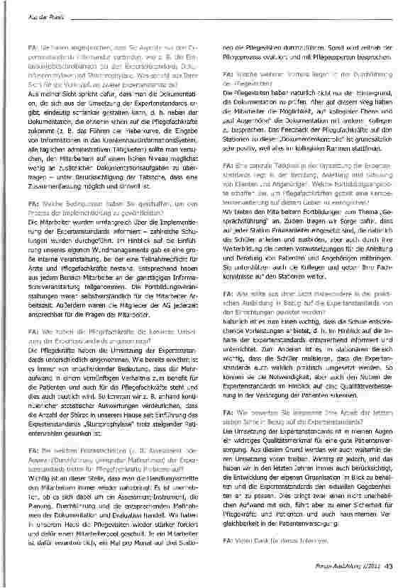 Vorschauseite 2: Expertenstandards in der Praxis - eine Verlaufsskizze