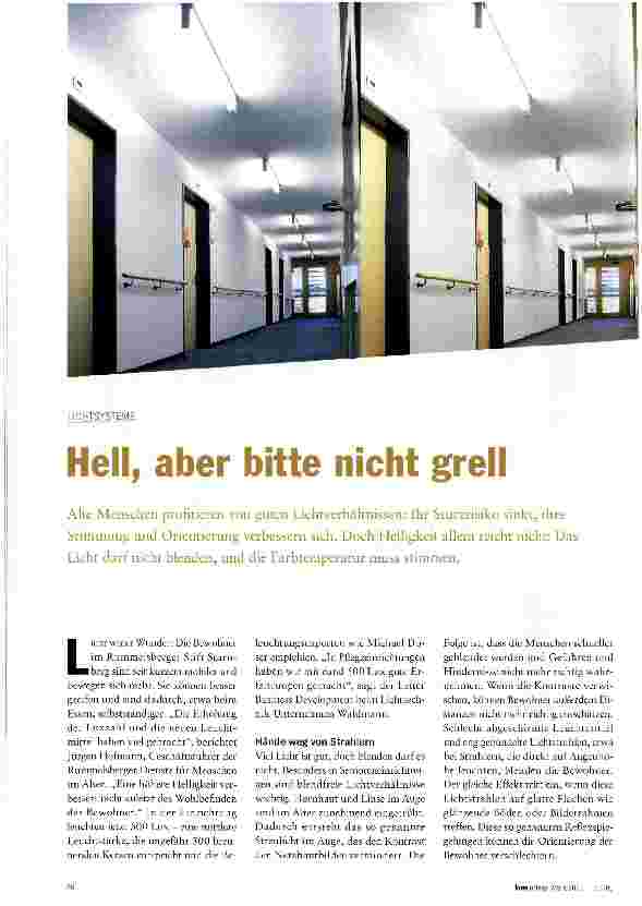 Vorschauseite 1: LICHTSYSTEMEHell, aber bitte nicht grell