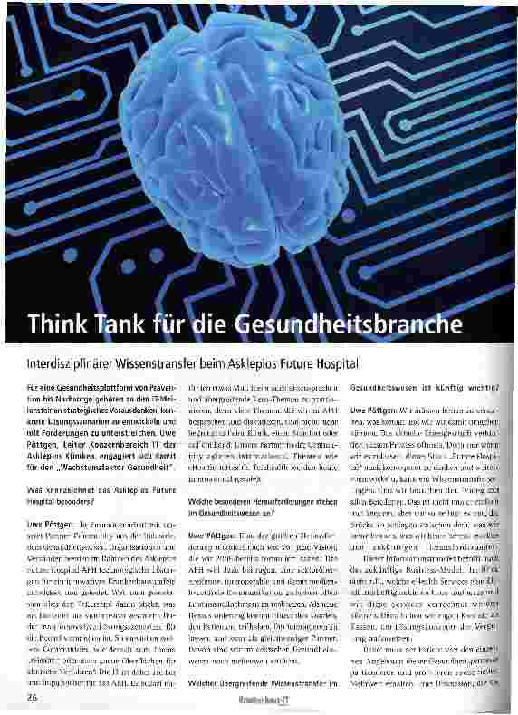 Vorschauseite 1: Interdisziplinärer Wissenstransfer beim Asklepios Future Hospital