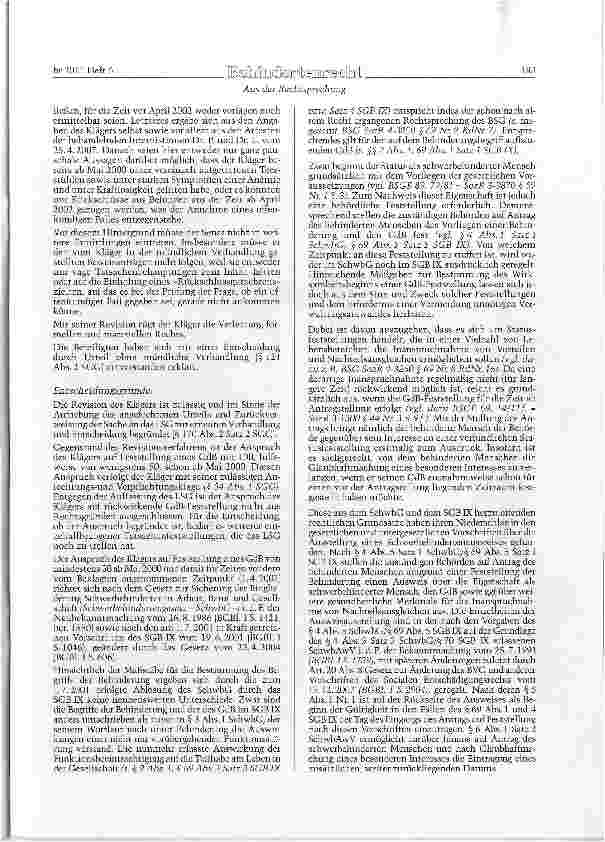 Vorschauseite 2: SGB IX § 69; SchwbAwV § 6; SGB VI § 236 a GdB - Schwerbehinderung - rückwirkende Feststellung - Feststellungsinteresse - Möglichkeit des Bezugs einer abschlagsfreien Altersrente