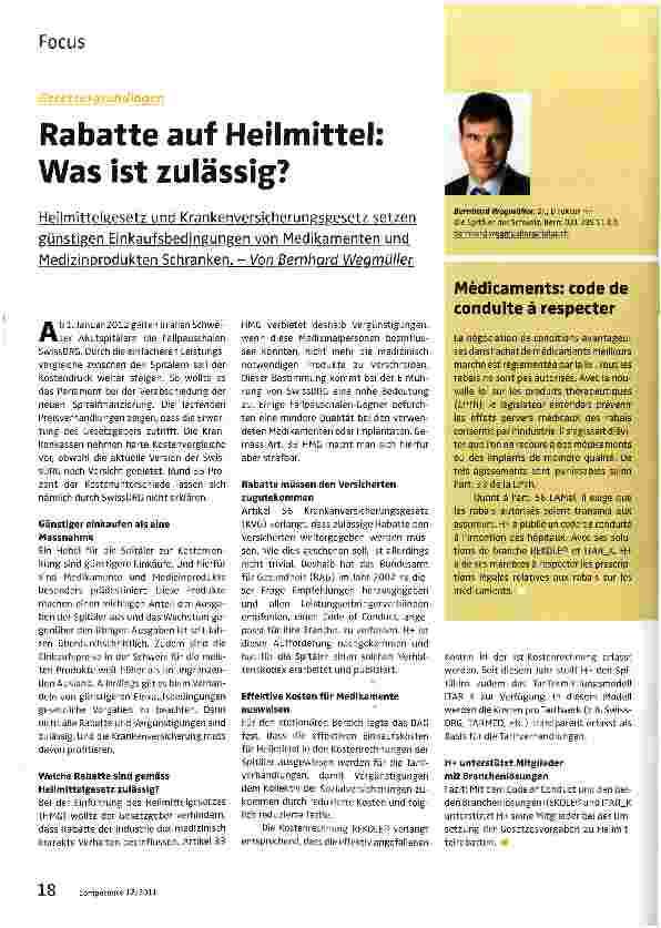 Vorschauseite 1: Rabatte auf Heilmittel: Was ist zulässig?