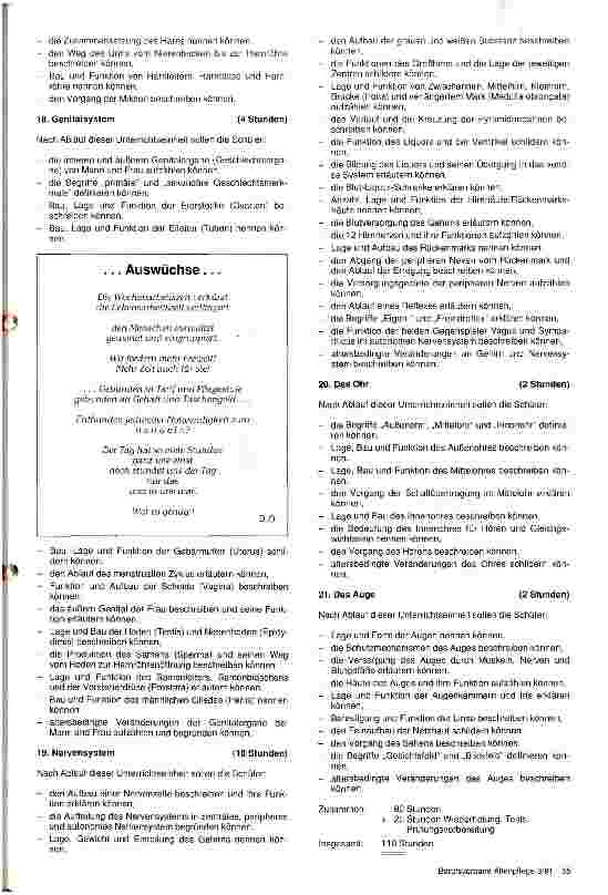 Vorschauseite 4: Ausbildung in der Altenpflege - Lernzielkatalog für das Fach Anatomie Physiologie