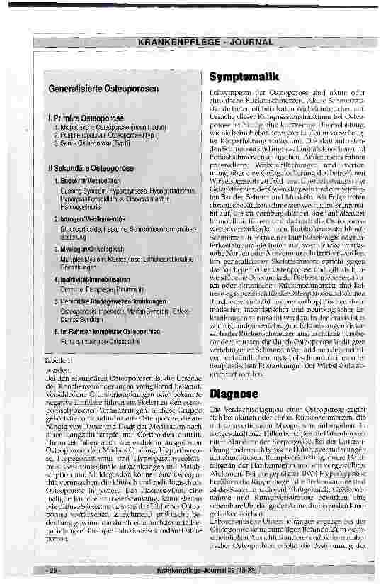 Vorschauseite 2: Ursachen und Therapie der Osteoporose