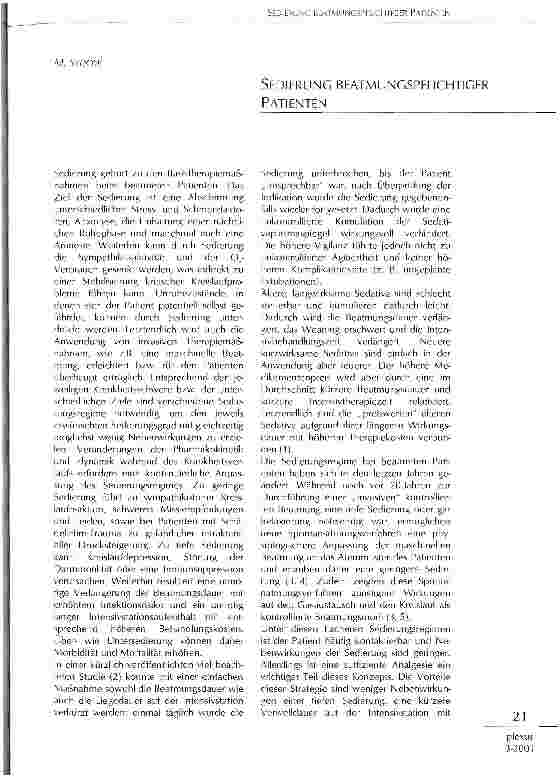 Vorschauseite 1: Sedierung beatmungspflichtiger Patienten