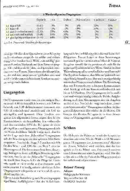 Vorschauseite 6: Wieviel Kommunikation braucht der Patient? Ergebnisse einer Befragung zur Qualität der Kommunikation zwischen Patient und Pflegepersonal