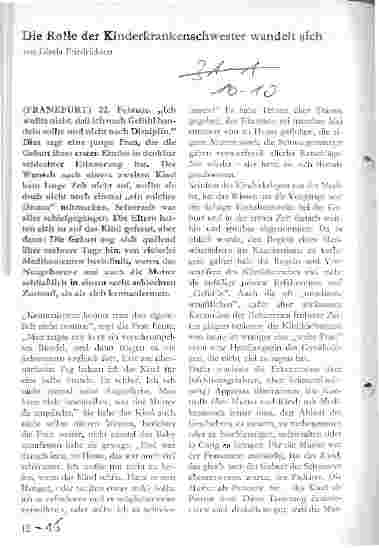 Vorschauseite 1: Die Rolle der Kinderkrankenschwester wandelt sich