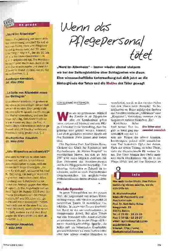 Vorschauseite 1: Wenn das Pflegepersonal tötet