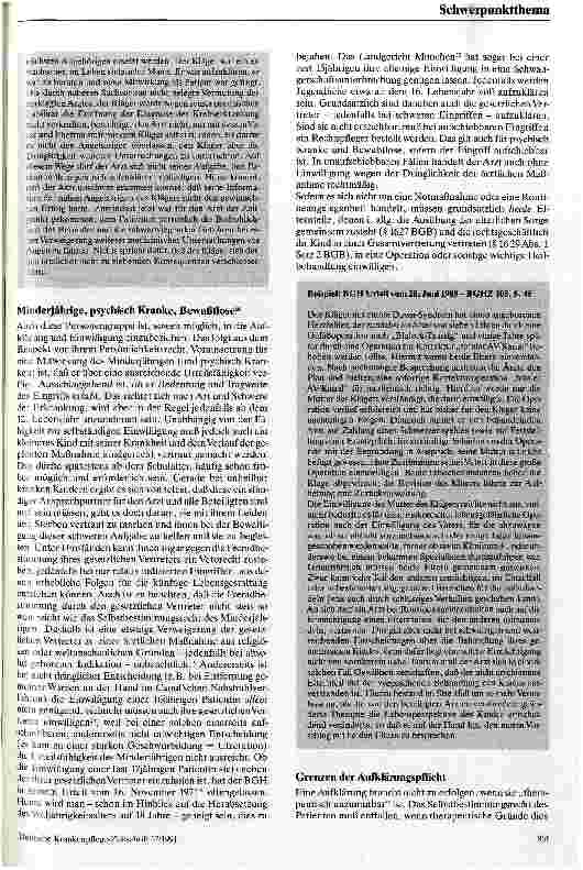 Vorschauseite 4: Umgang mit der Wahrheit bei lebensbedrohlicher Erkrankung aus der Sicht des Juristen - Wahrheit am Krankenbett