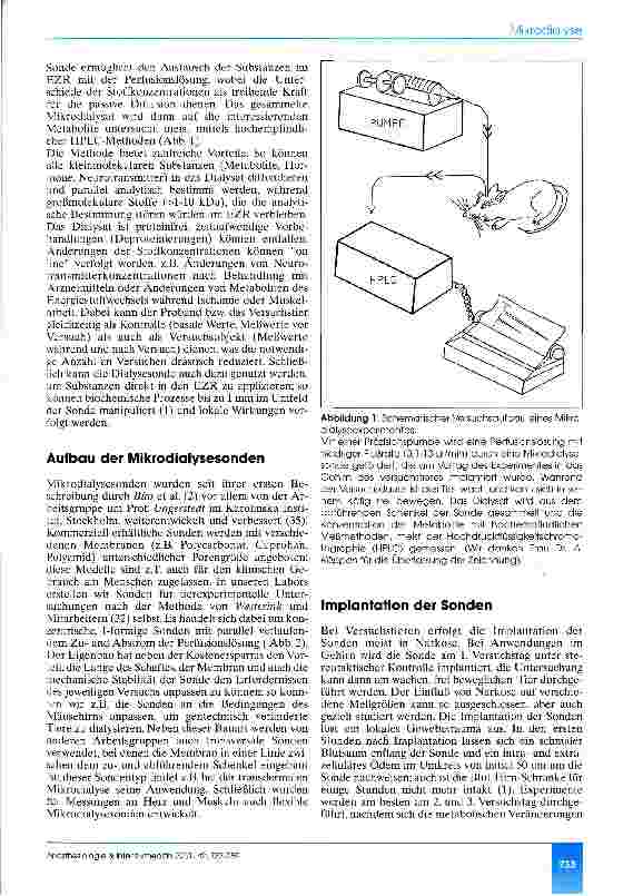 Vorschauseite 2: Methodik und Anwendung der Mikrodialyse