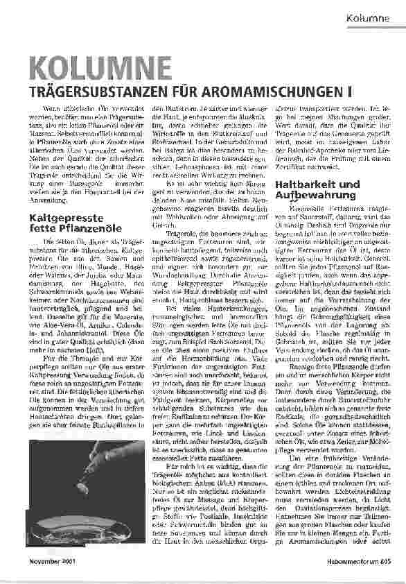 Vorschauseite 1: TRÄGERSUBSTANZEN FÜR AROMAMISCHUNGEN