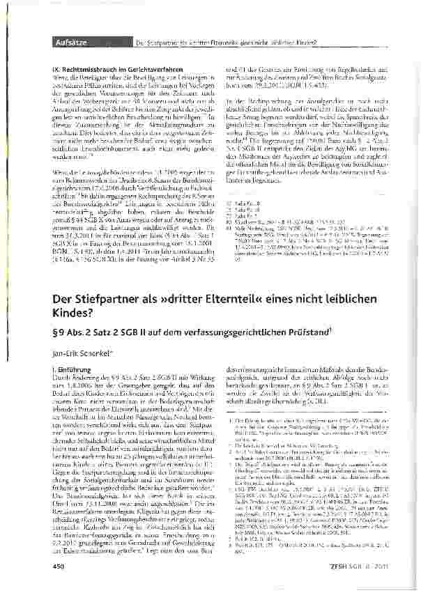 Vorschauseite 1: Der Stiefpartner als »dritter Elternteil« eines nicht leiblichen Kindes?