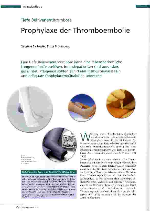 Vorschauseite 1: Tiefe BeinvenenthromboseProphylaxe der Thromboembolie