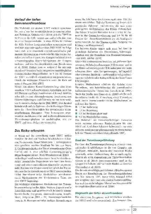 Vorschauseite 2: Tiefe BeinvenenthromboseProphylaxe der Thromboembolie