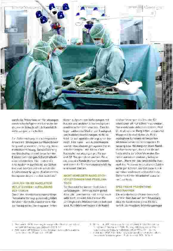 Vorschauseite 2: Status Quo: Umsetzung der TRBA 250 in deutschen Kliniken