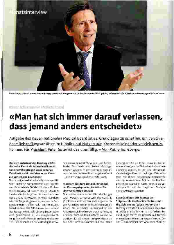 Vorschauseite 1: «Man hat sich immer darauf verlassen, dass jemand anders entscheidet»