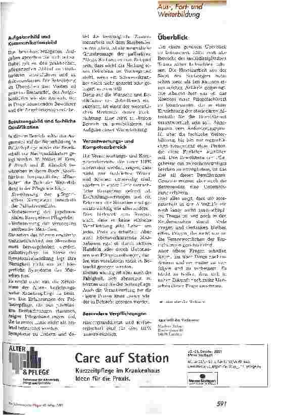 Vorschauseite 6: Die Hospizpflegekraft in der stationären Altenpflege