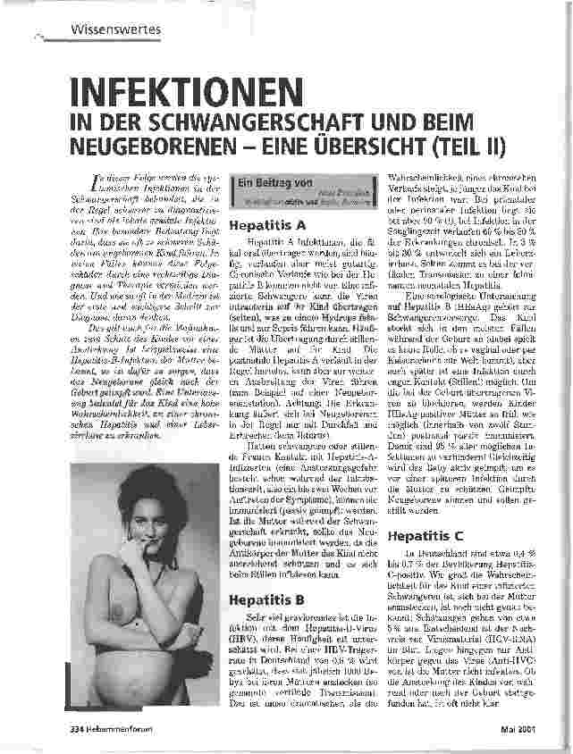 Vorschauseite 1: INFEKTIONENIN DER SCHWANGERSCHAFT UND BEIM NEUGEBORENEN - EINE ÜBERSICHT (TEIL II)