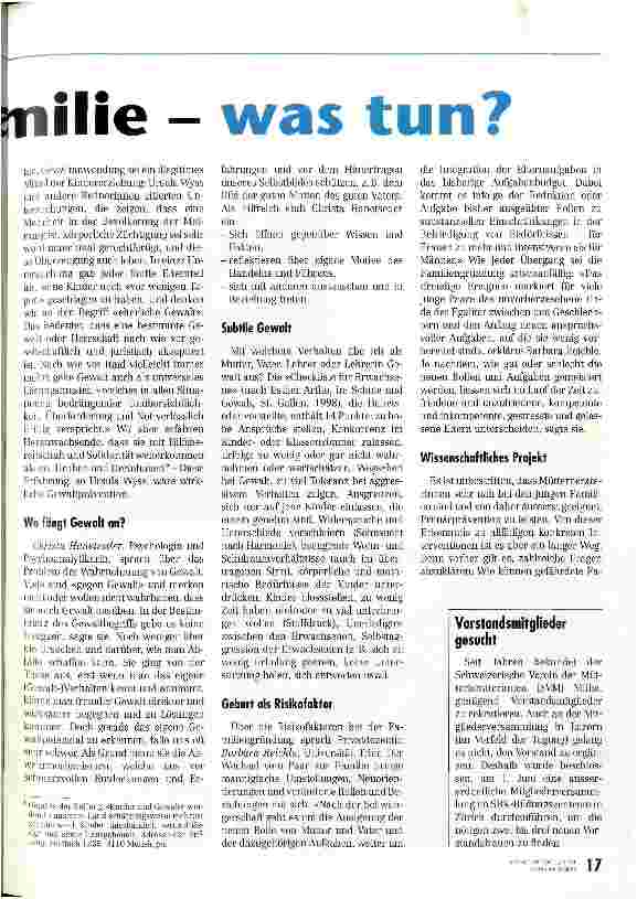 Vorschauseite 2: Gewalt in der Familie - was tun?