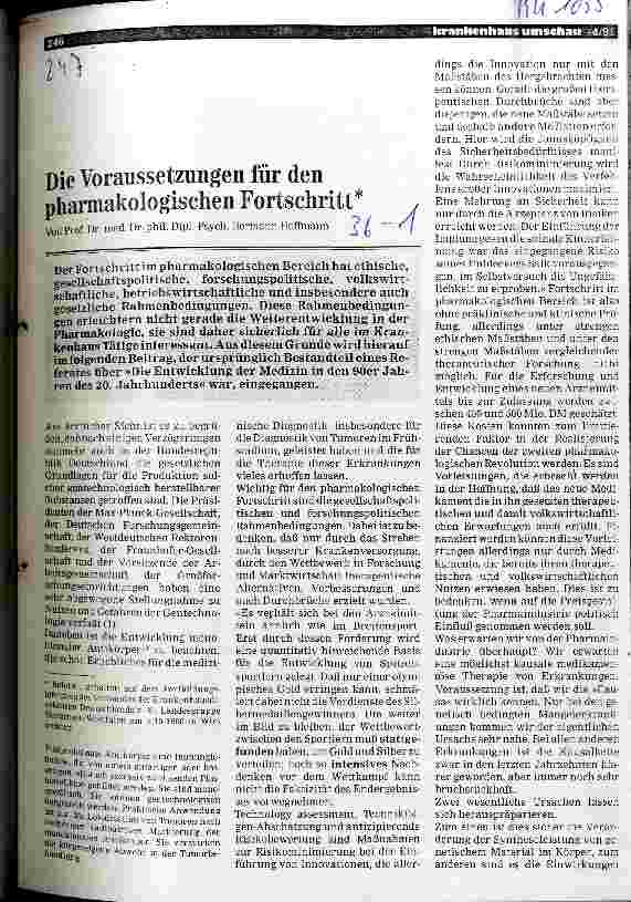 Vorschauseite 1: Die Voraussetzungen für den pharmakologischen Fortschritt