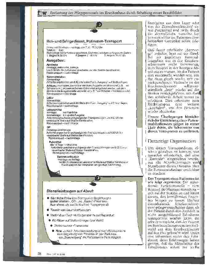 Vorschauseite 2: Entlastung des Pflegepersonals im Krankenhaus durch Schaffung neuer Berufsbilder
