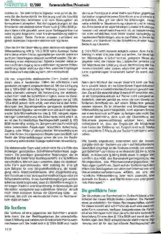 Vorschauseite 2: Neue Formvorschriften im Privatrecht