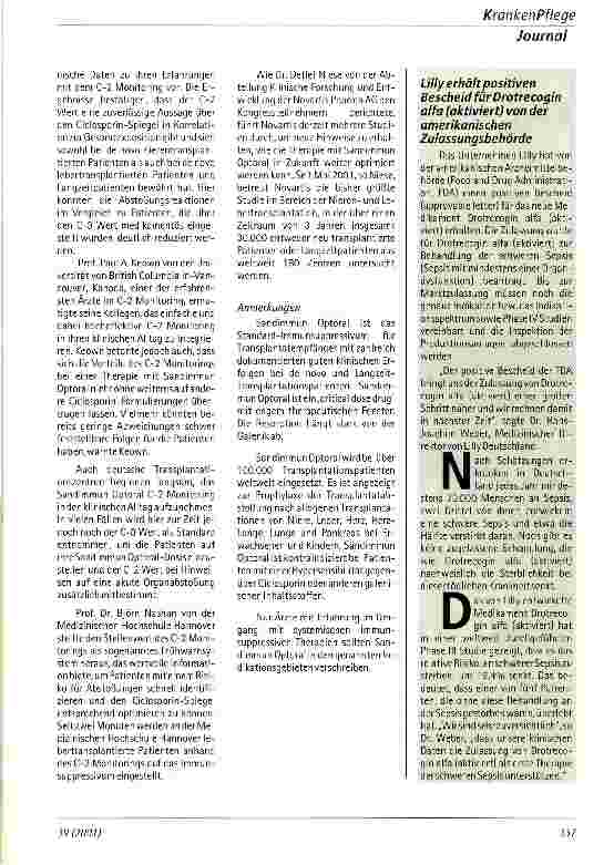Vorschauseite 2: Überlegenheit von Sandimmun Optoral C-2 Monitoring