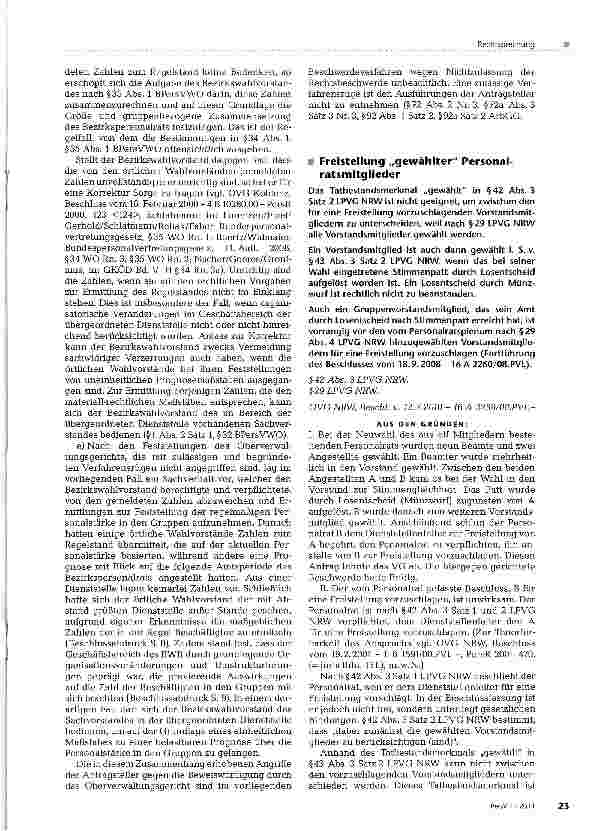 Vorschauseite 1: Freistellung „gewählter Personalratsmitglieder