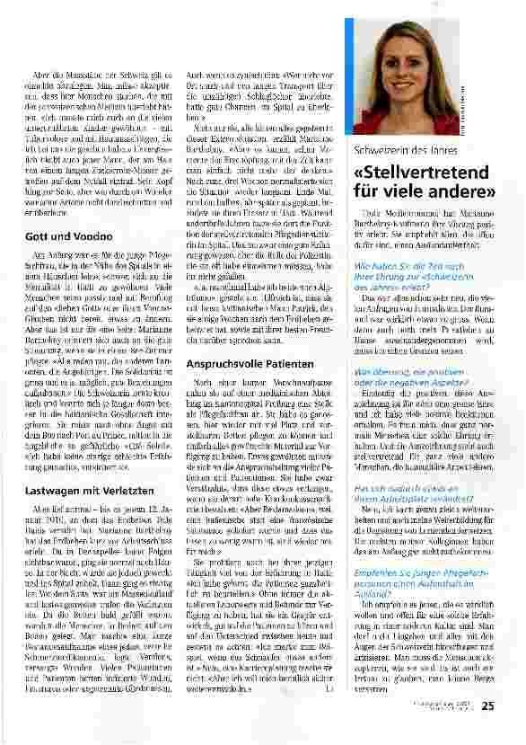 Vorschauseite 2: «Ich habe ein Gespür entwickelt, auf die Patienten zu hören»