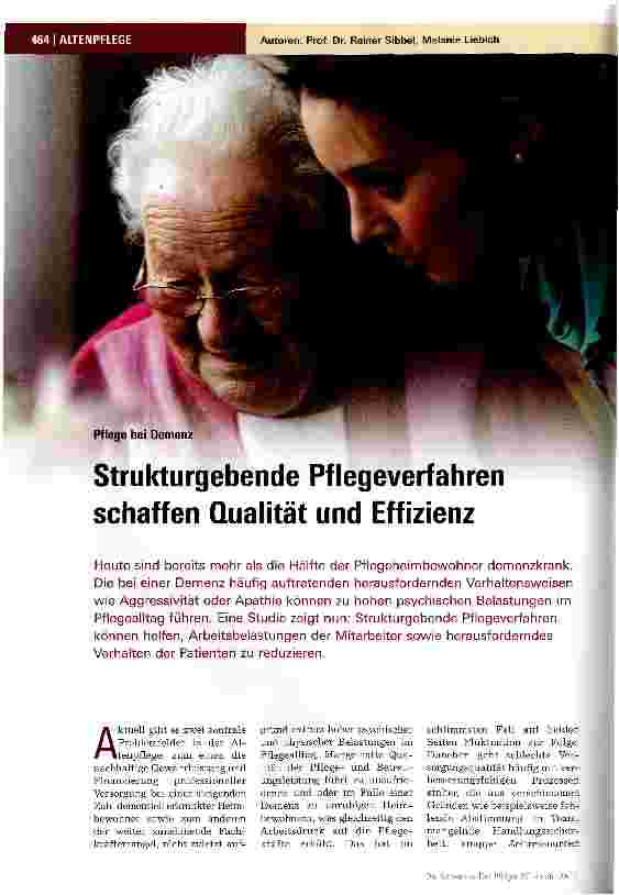 Vorschauseite 1: Strukturgebende Pflegeverfahren schaffen Qualität und Effizienz