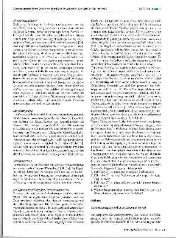 Vorschauseite 3: Zielsetzungstraining im Kontext der kognitiven Rehabilitation adoleszenter SHT-Patienten - Ergebnisse einer Pilotstudie