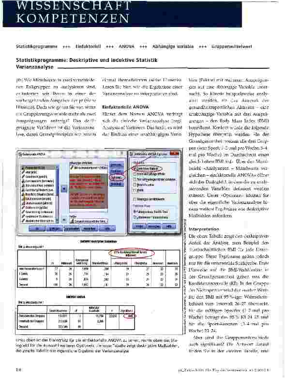 Vorschauseite 1: Deskriptive und induktive Statistik Varianzanalyse