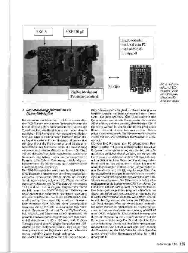 Vorschauseite 3: Experimentalplattform für ein EKG-System mit ZigBee und LabVIEW