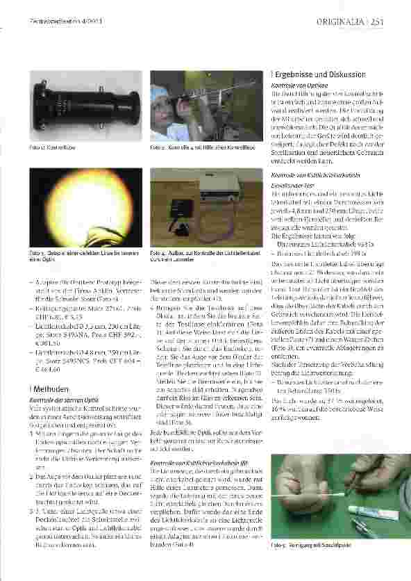 Vorschauseite 2: Möglichkeiten zur Prüfung der starren Optik und der Lichtleiterkabel von Endoskopen in der Zentralsterilisation