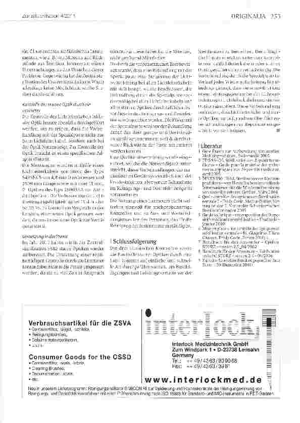 Vorschauseite 4: Möglichkeiten zur Prüfung der starren Optik und der Lichtleiterkabel von Endoskopen in der Zentralsterilisation