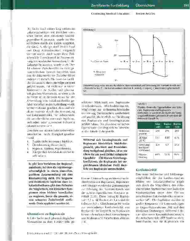 Vorschauseite 3: Lokalanästhetika-Toxizität Grundlagen und Vorgehen beim Zwischenfall