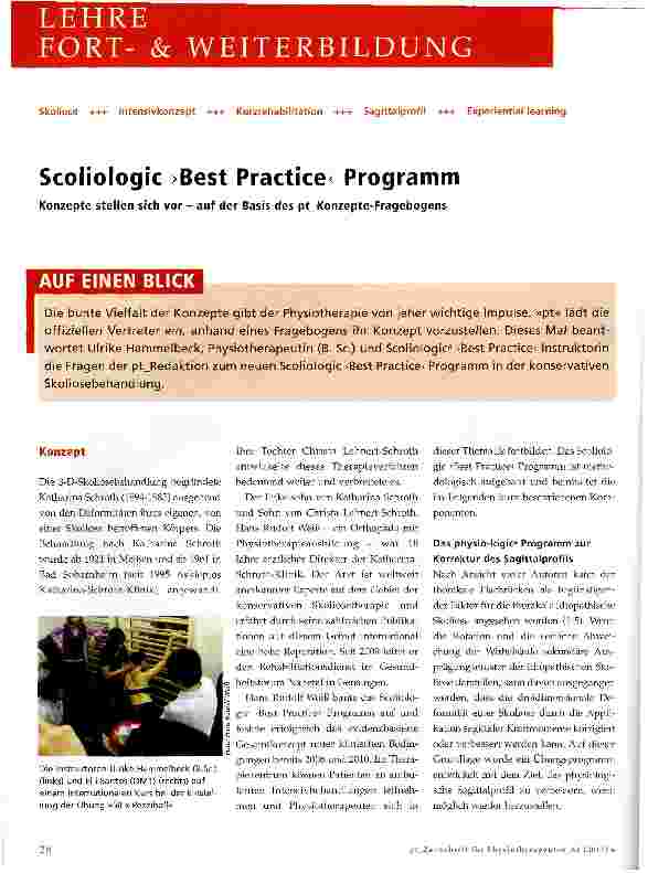 Vorschauseite 1: Scoliologic Best Practice Programm