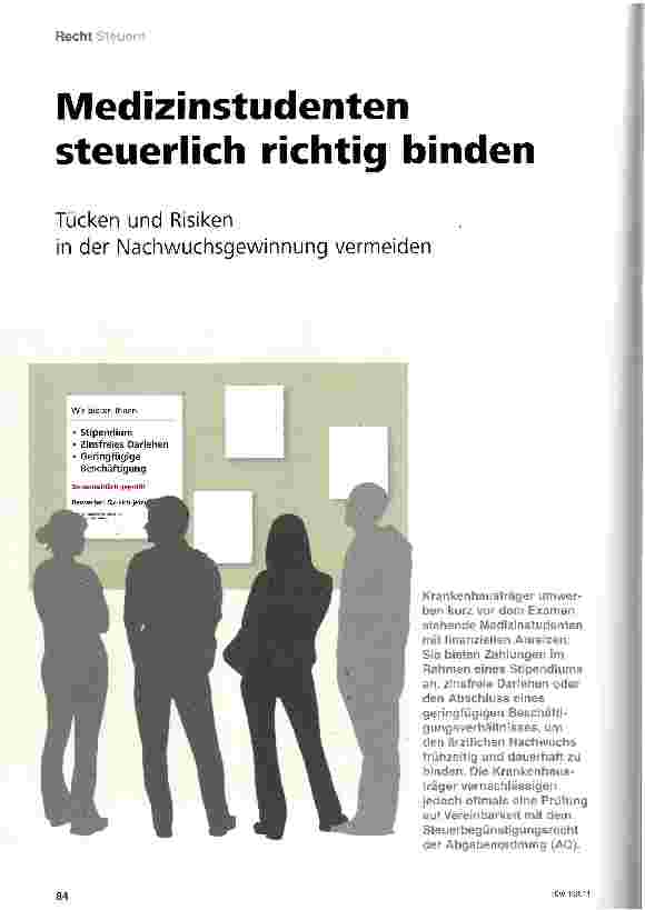 Vorschauseite 1: Medizinstudenten steuerlich richtig binden