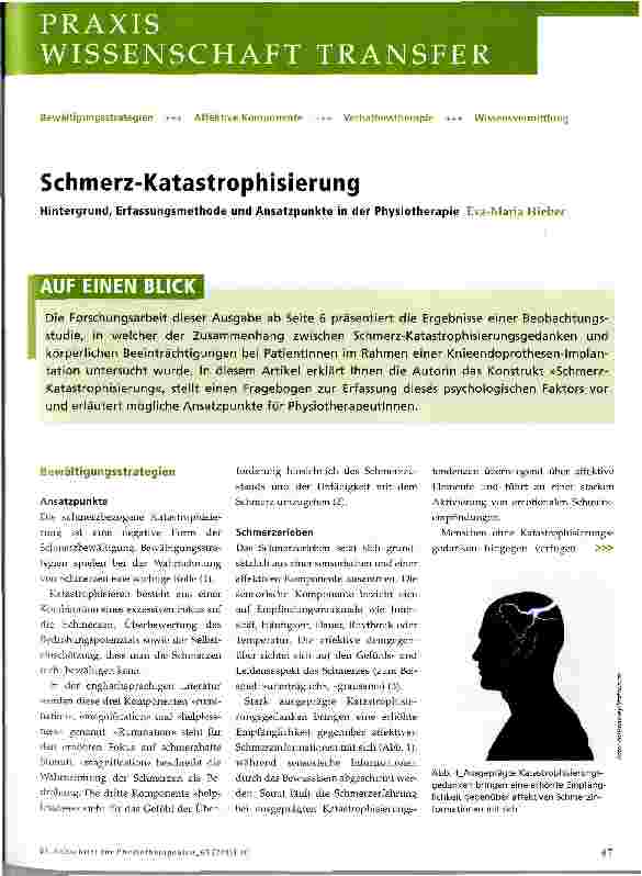 Vorschauseite 1: Schmerz-Katastrophisierung