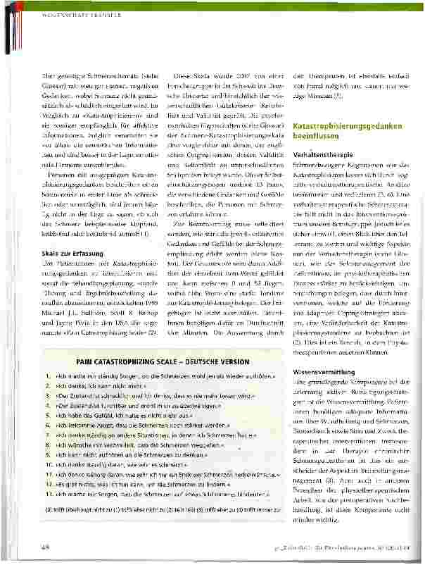 Vorschauseite 2: Schmerz-Katastrophisierung