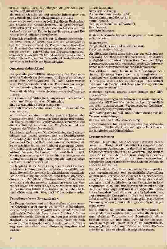 Vorschauseite 3: Zur Reform des Agnes Karll-Verbandes Diskussionsvorschlag für die Reorganisation zum Berufsverband