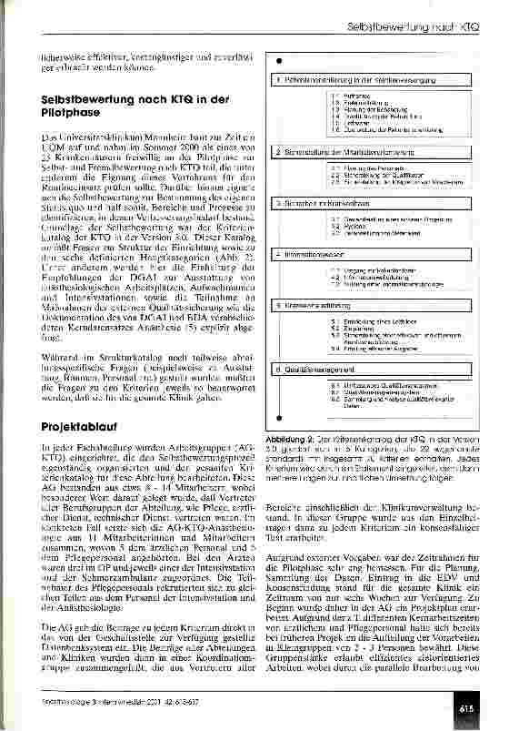 Vorschauseite 3: Qualitätsmanagement in der Anästhesie: Nutzen und Aufwand einer Selbstbewertung nach KTQ