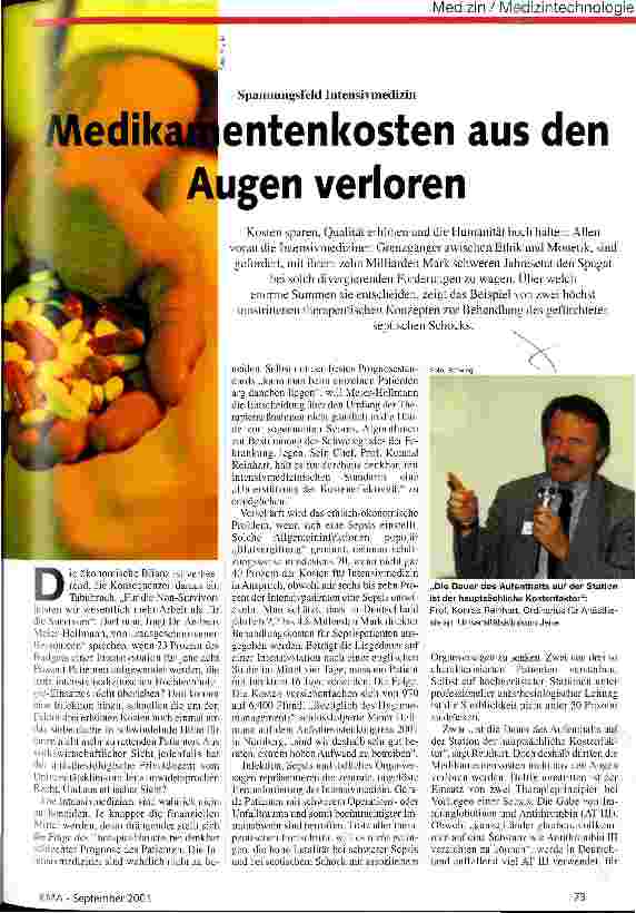 Vorschauseite 1: Medikamentenkosten aus den Augen verloren Spannungsfeld Intensivmedizin