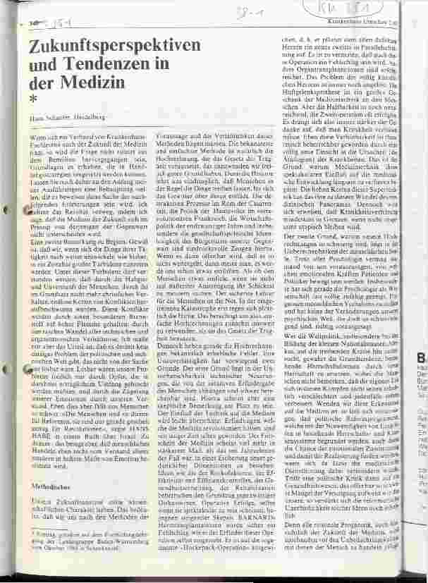 Vorschauseite 1: Zukunftsperspektiven und Tendenzen in der Medizin
