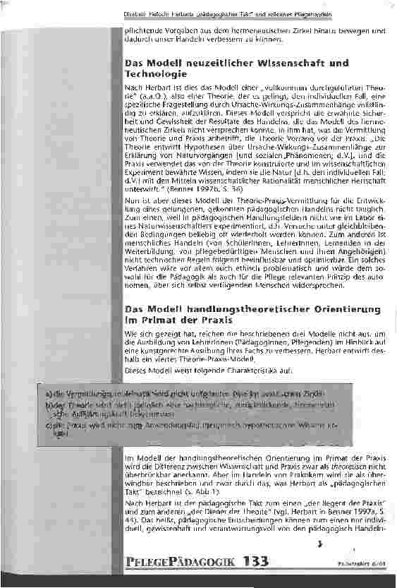 Vorschauseite 4: Herbarts pädagogischer Takt und reflexives Pflegehandeln Zur gemeinsamen Struktur pädagogischen und pflegerischen Handelns
