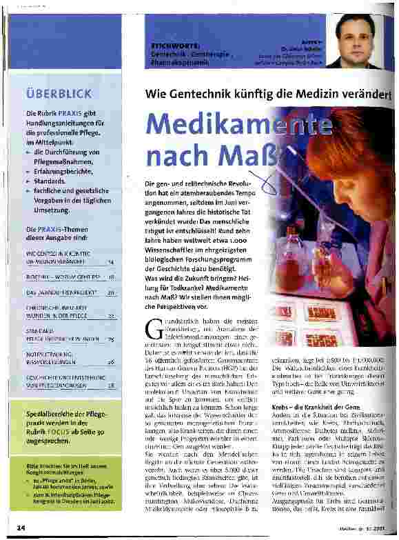 Vorschauseite 1: Medikamente nach Maß Wie Gentechnik künftig die Medizin verändert