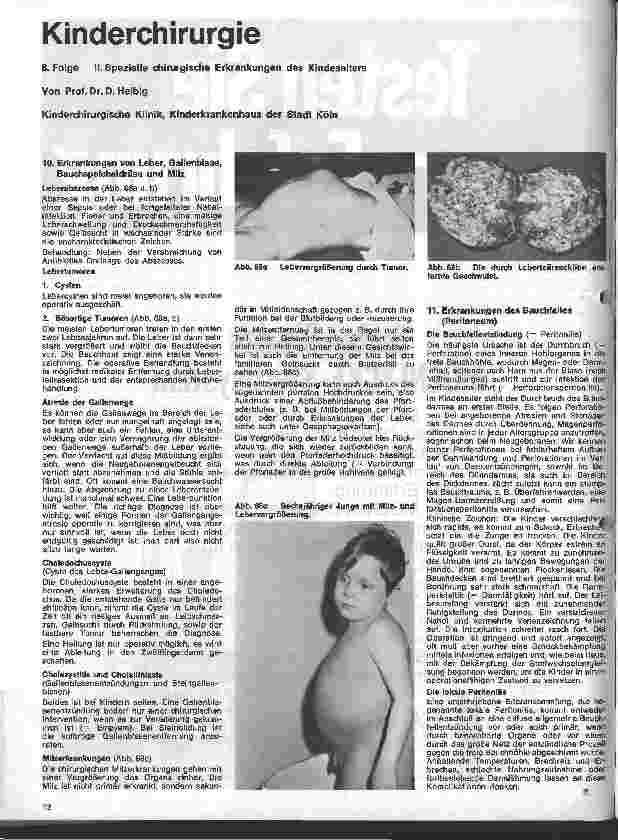 Vorschauseite 1: Kinderchirurgie 6. Folge: II. Spezielle chirurgische Erkrankungen des Kindesalters