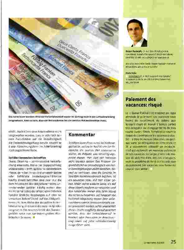 Vorschauseite 2: Rechtlich gesehenFerienlohnabgeltung: administrativ praktisch, aber juristisch riskant