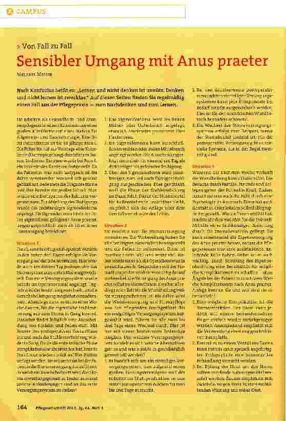 Vorschauseite 1: Von Fall zu FallSensibler Umgang mit Anus praeter