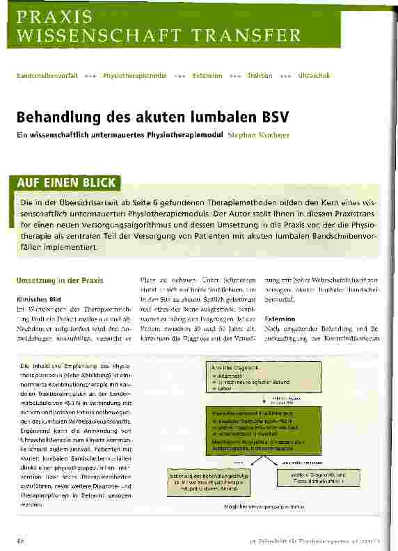 Vorschauseite 1: Behandlung des akuten lumbalen BSV